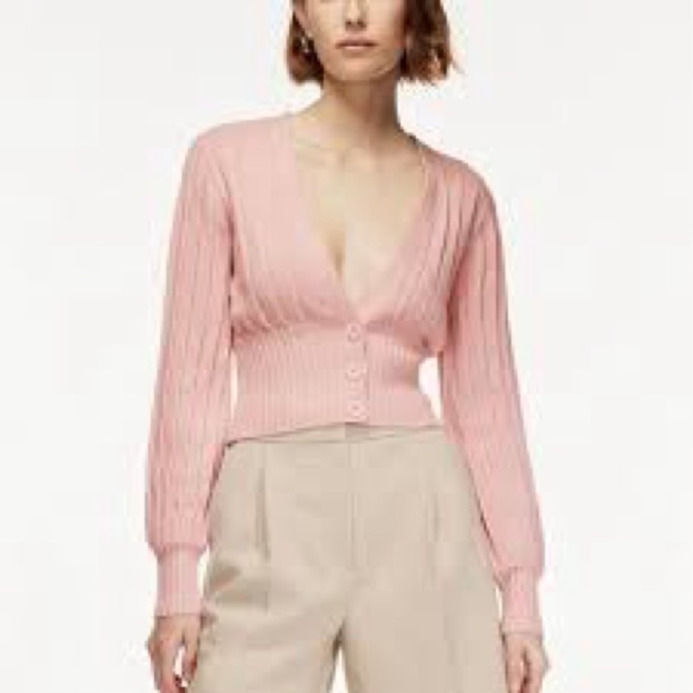 Wilfred
Plunge Front Cardigan Light Pink Size Small